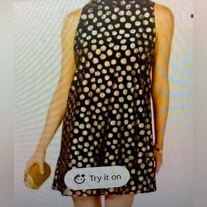 Robbie Bee women’s Signature by polkadot Tie neck trapeze dress, NWT size 12
